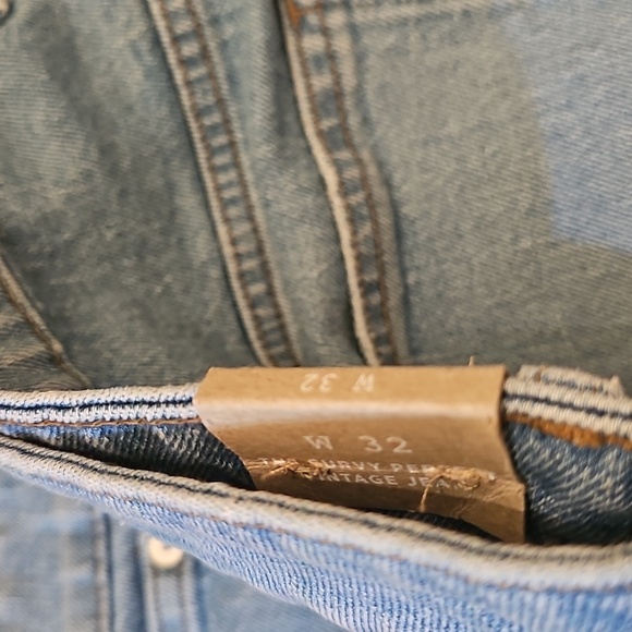 Madewell Light BNWT Fringe Curve Vintage Boho Distressed Oversize Jean Sz 32 - Picture 10 of 11